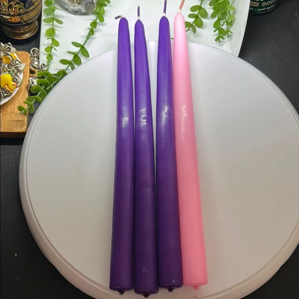 Purple and Pink Taper Candles bundle